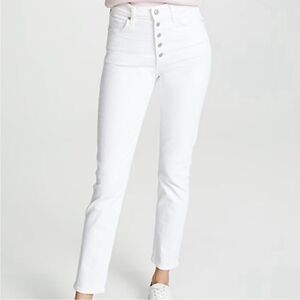 Citizens Of Humanity White Olivia Crop High Rise Slim Denim Cropped Jeans